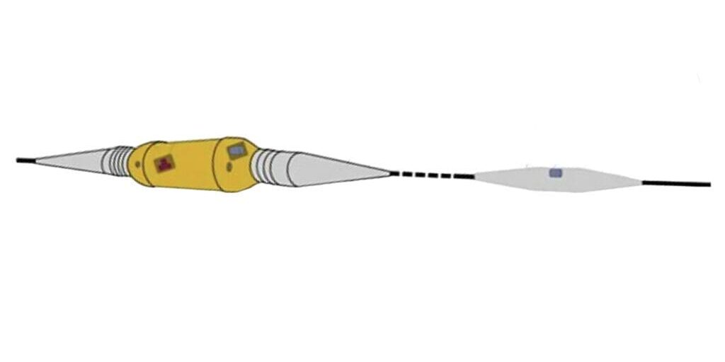 Rendering of a SMART cable repeat with sensor placement